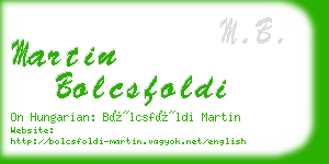 martin bolcsfoldi business card
